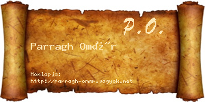Parragh Omár névjegykártya